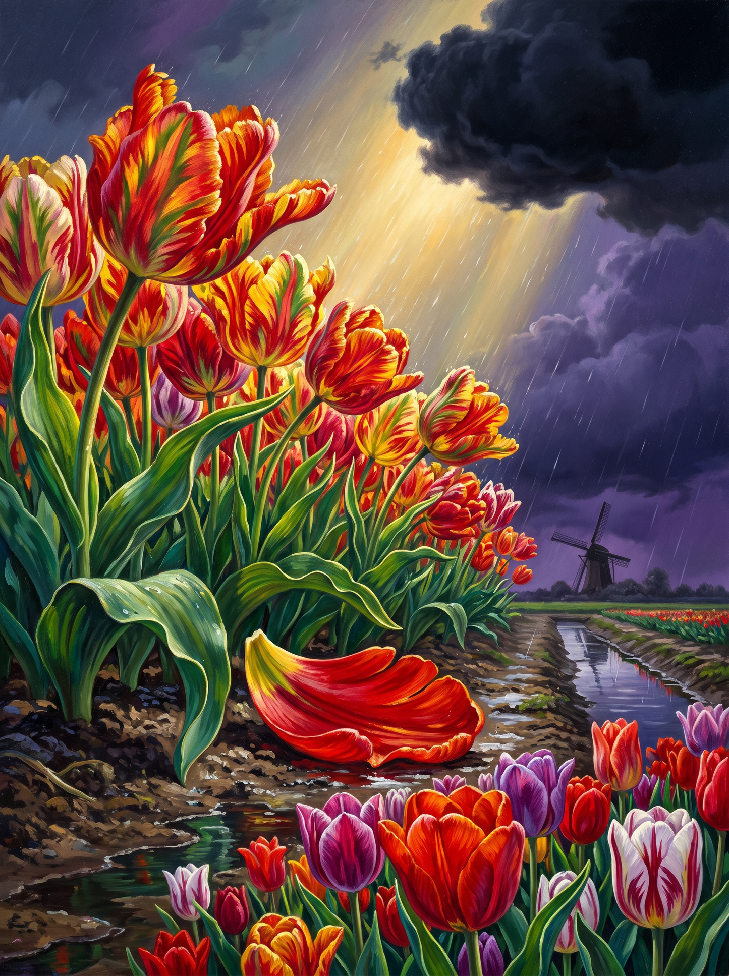 Parrot Tulips In A Dutch Storm