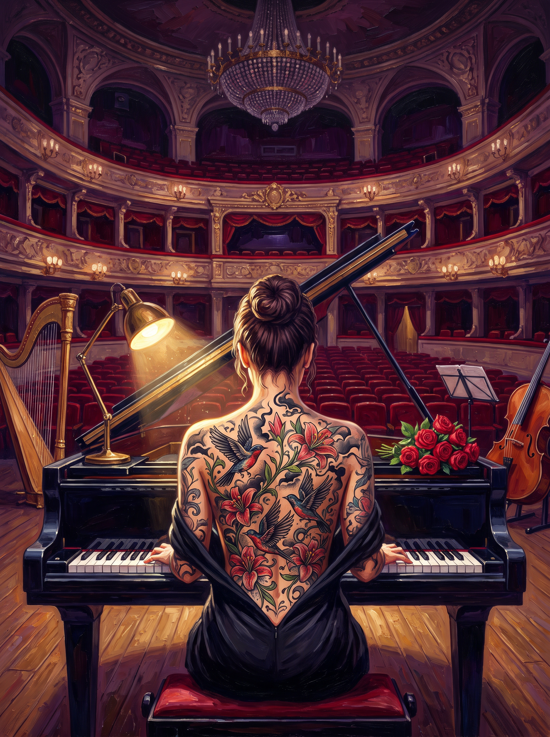 Songbirds Over The Piano Keys