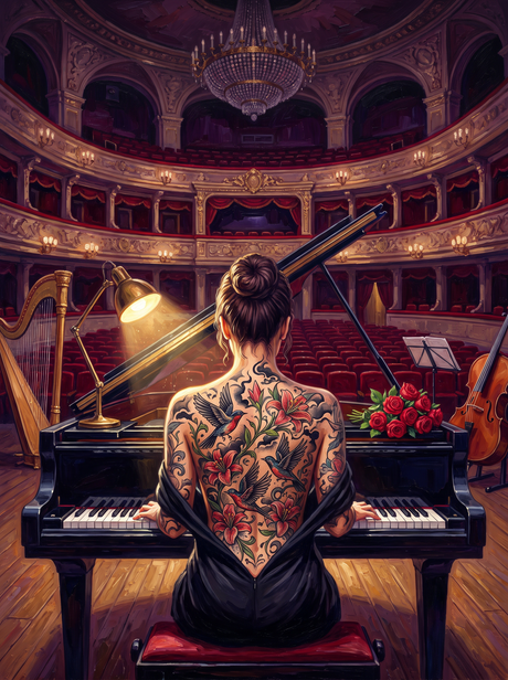 Songbirds Over The Piano Keys