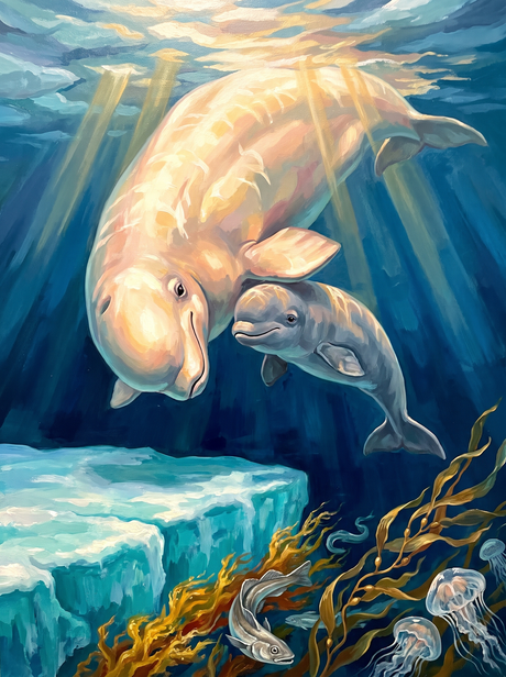 Beluga And Small Beluga