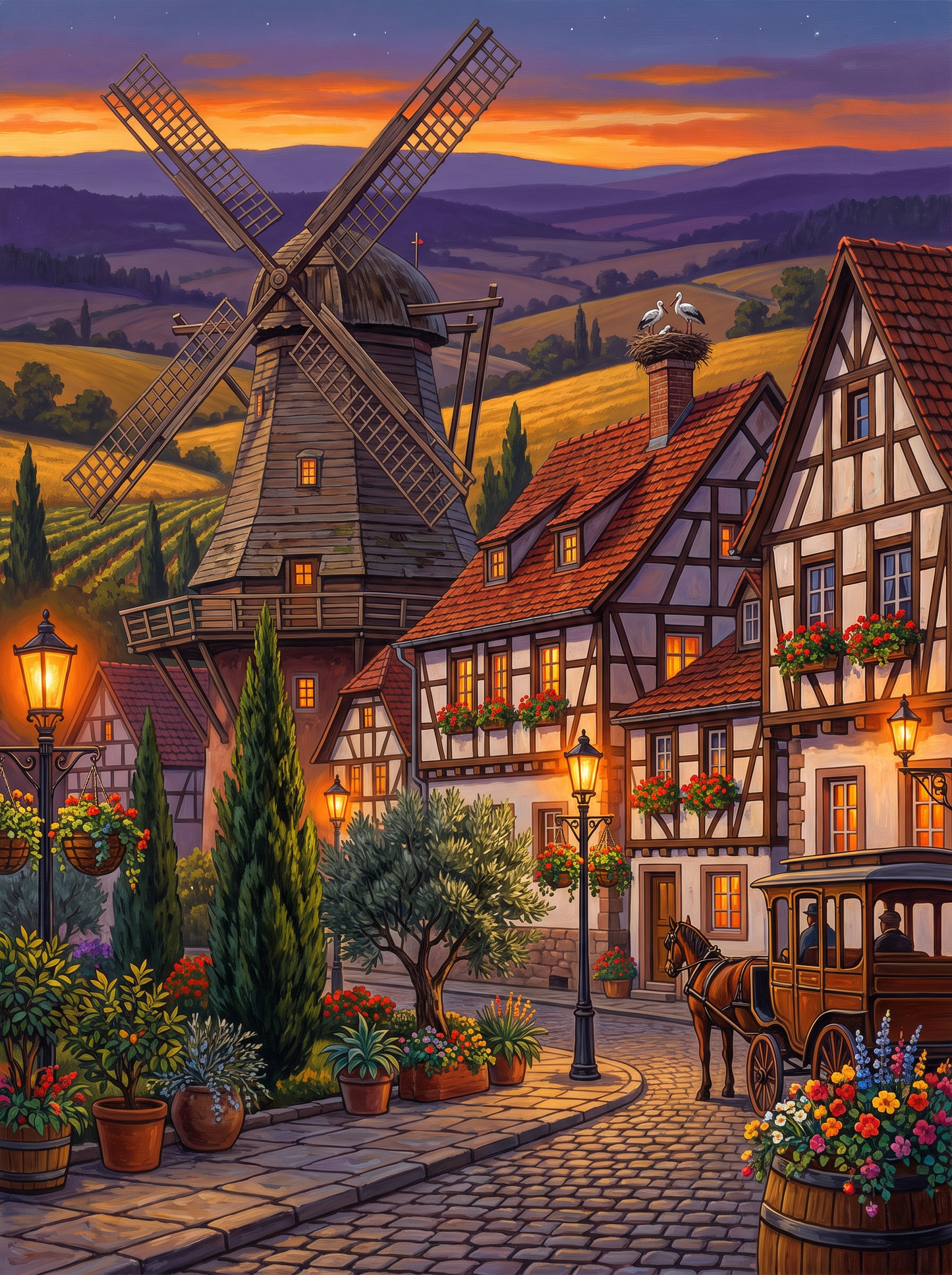 Solvang Windmill At Danish Dusk