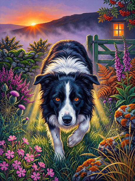 Border Collie in the Mist