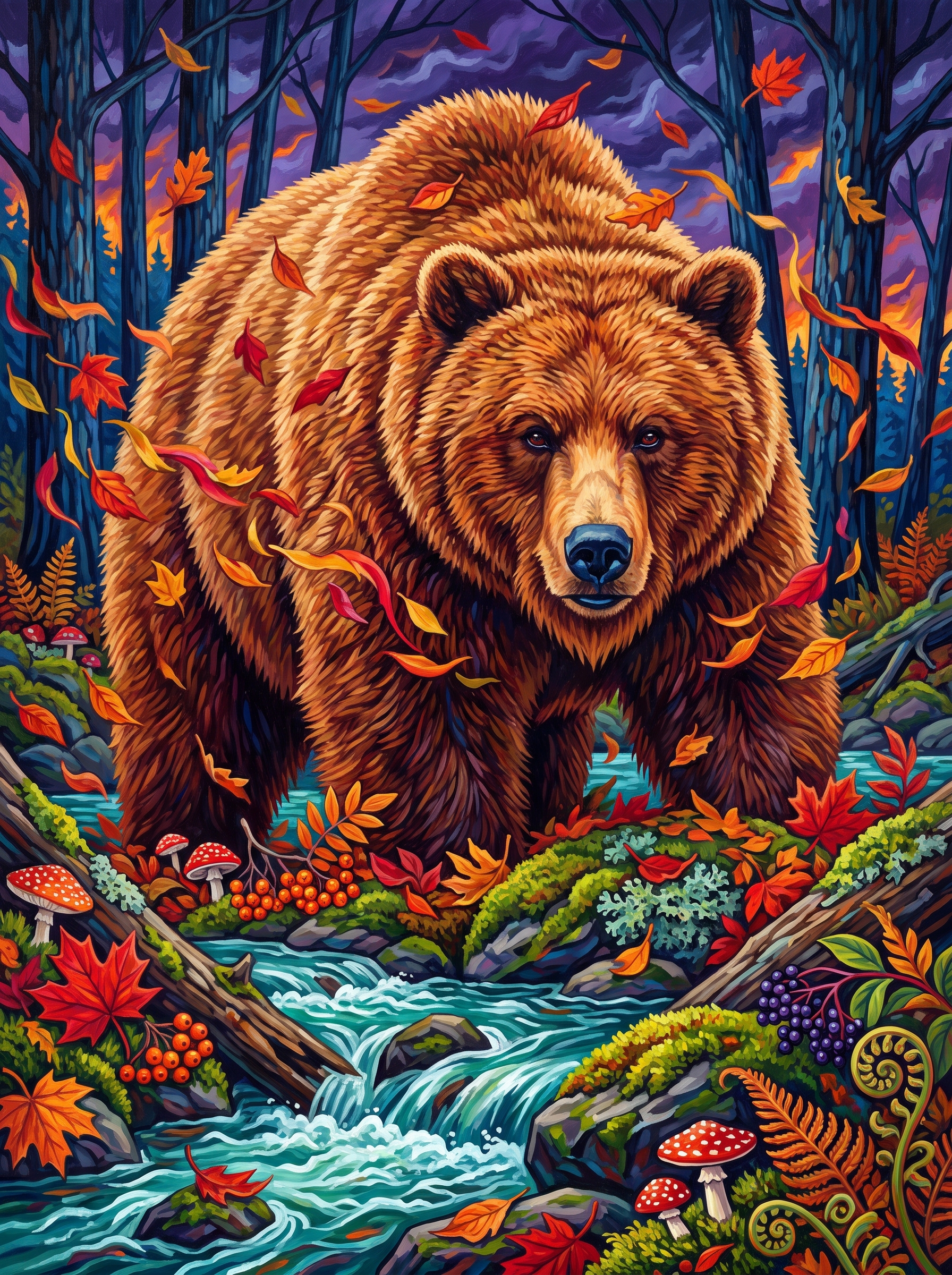 Brown Bear in the Autumn Gale