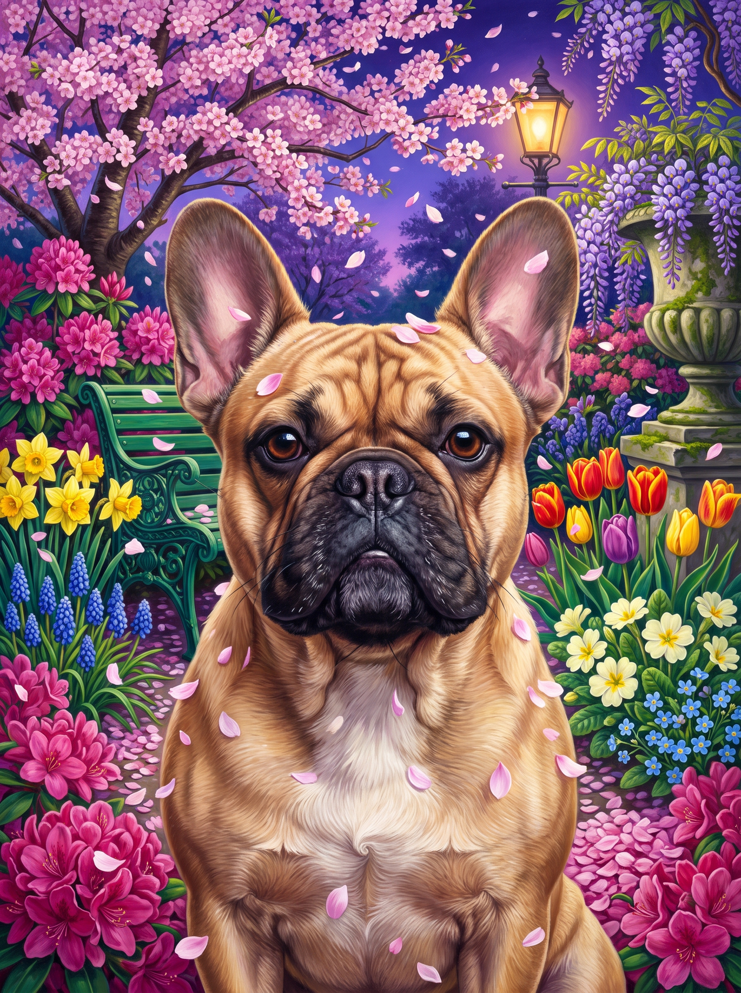 French Bulldog Under the Blossom