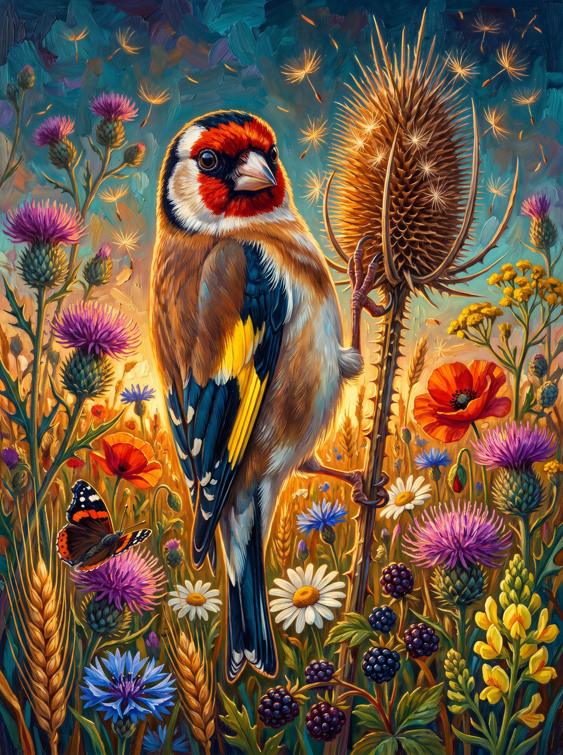 Goldfinch in the Last Light