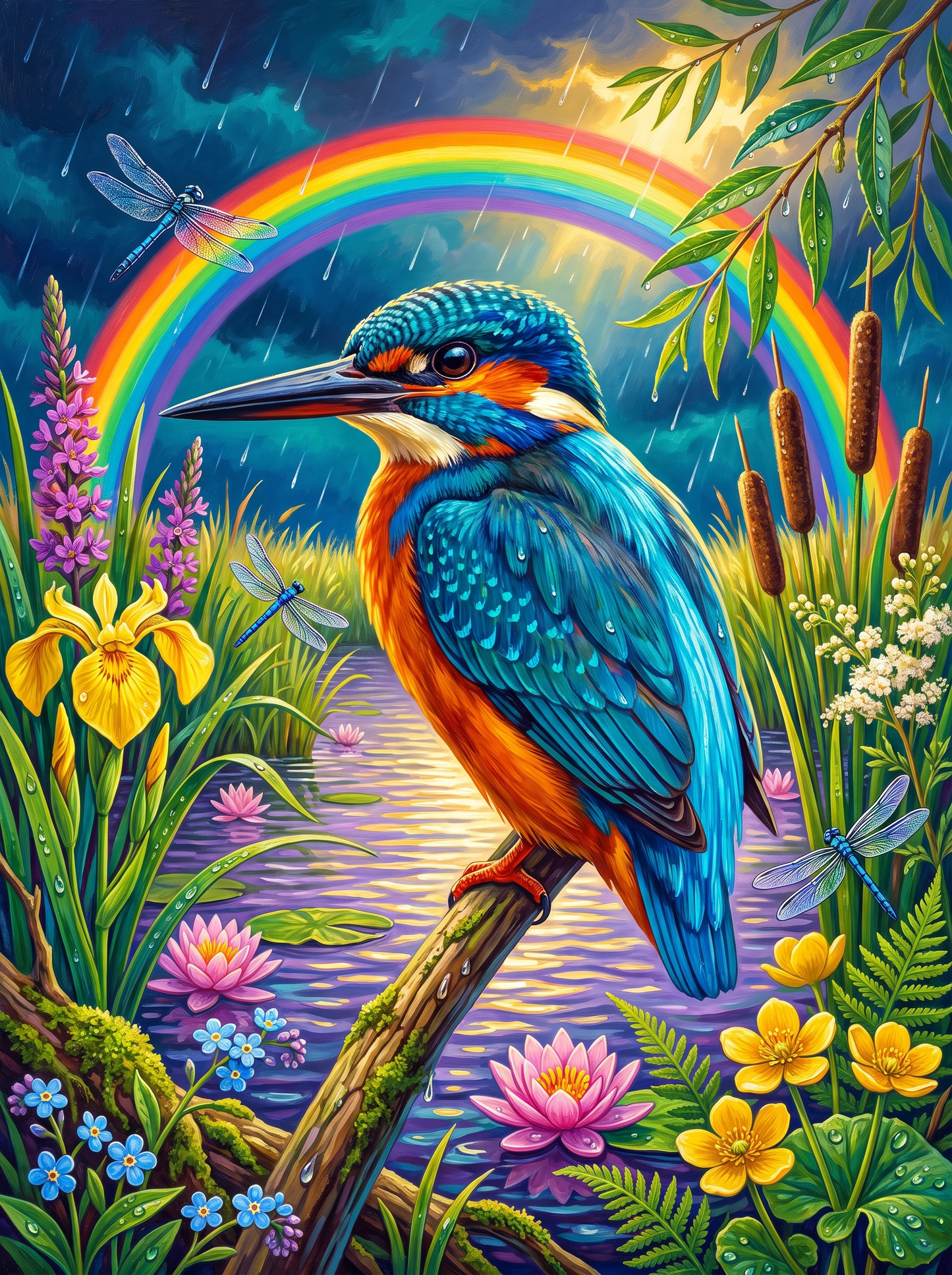 Kingfisher Under the Rainbow