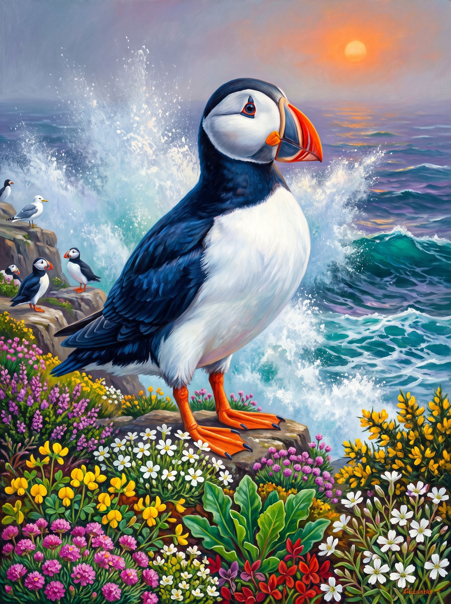 Puffin on the Cliff Edge