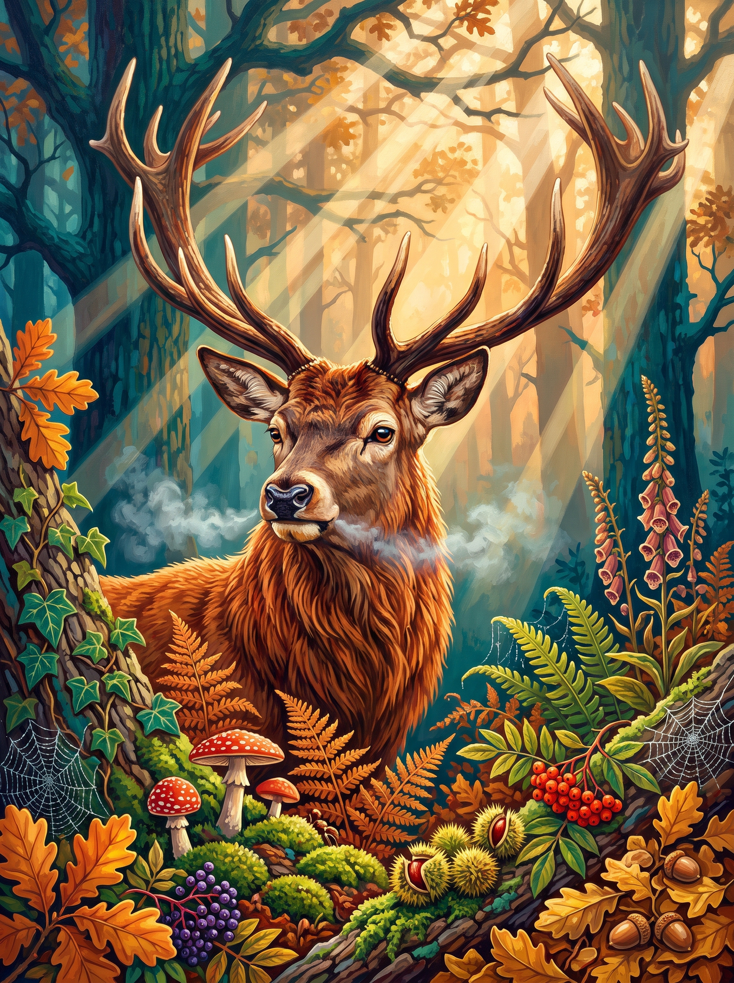 Red Deer Stag in the Mist