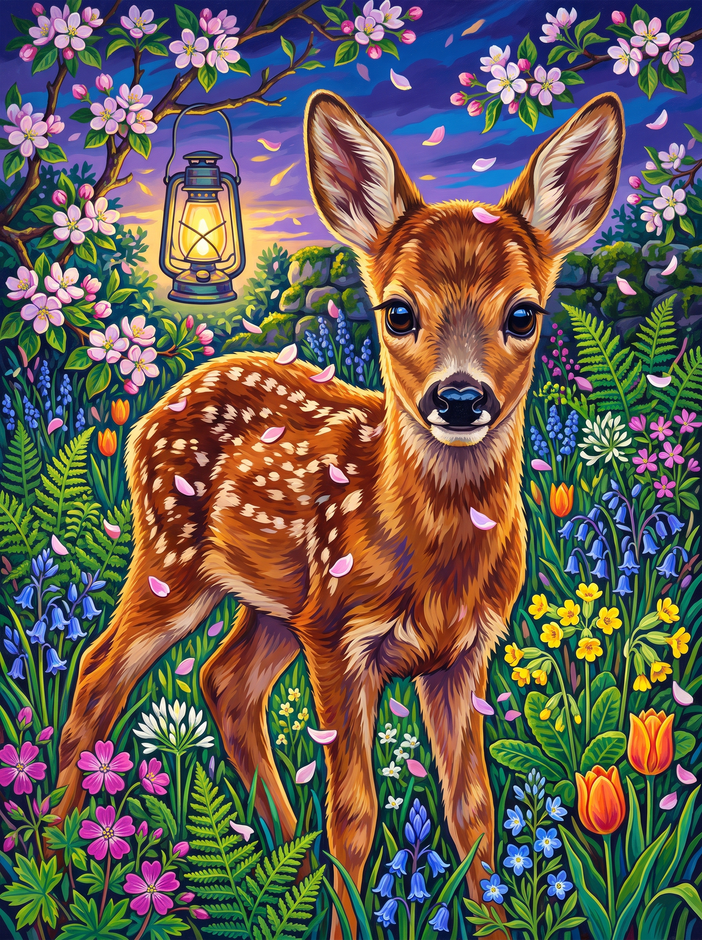 Roe Deer Fawn Among Blossom