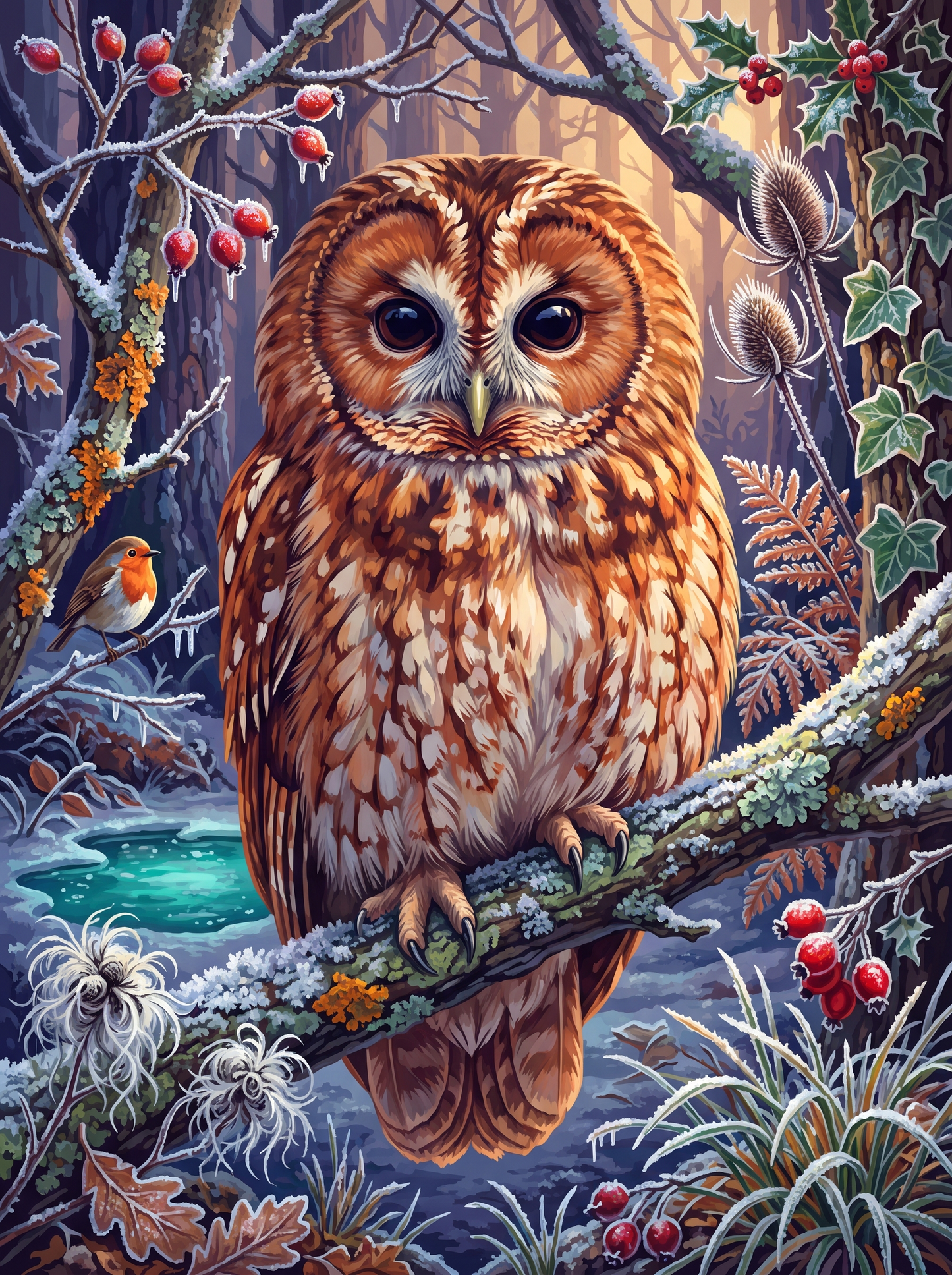Tawny Owl in the Frost