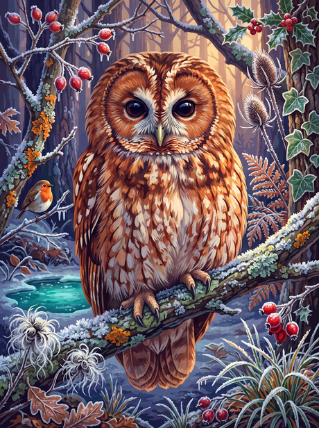 Tawny Owl in the Frost