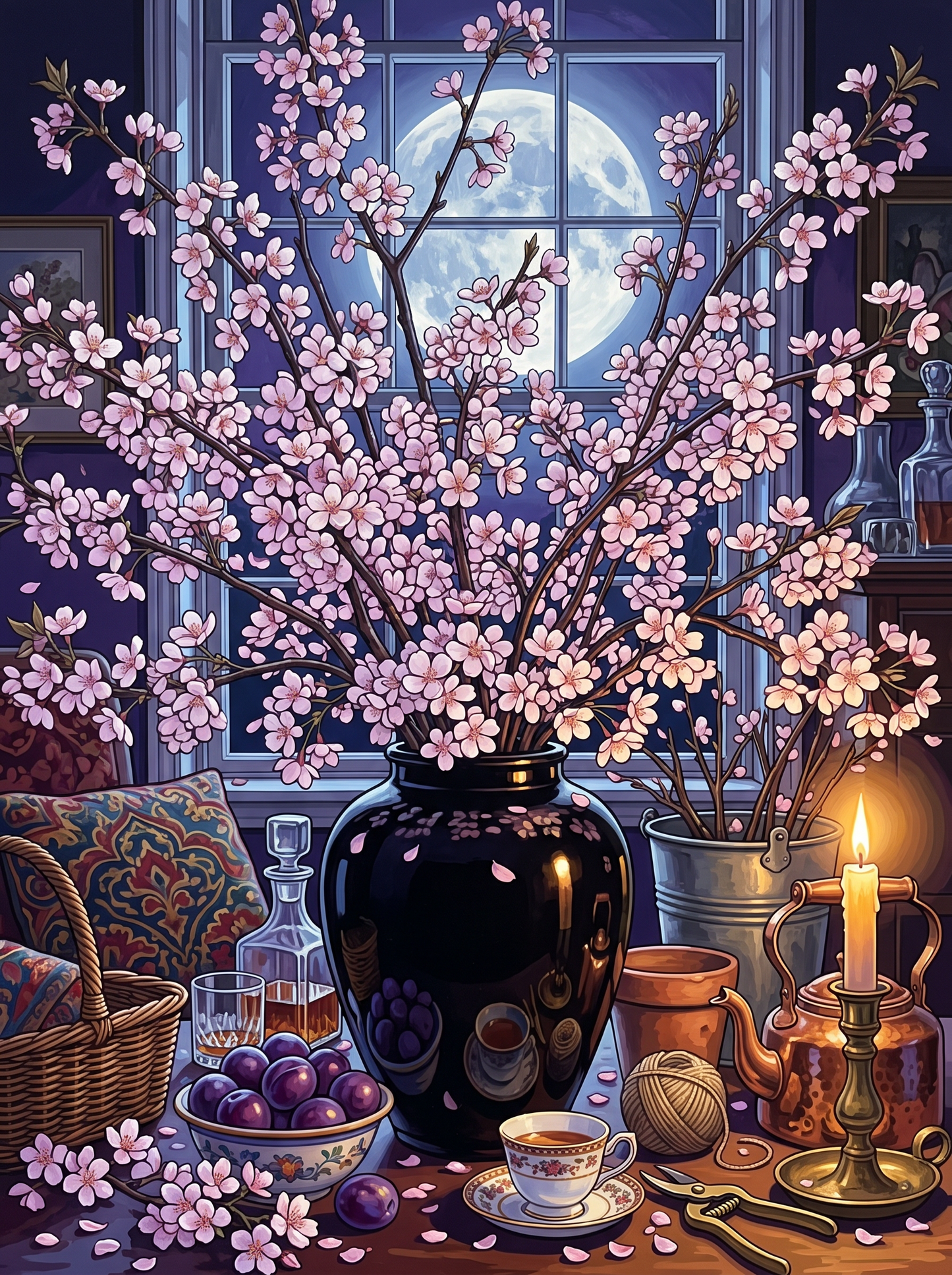 Cherry Blossom by Moonlight