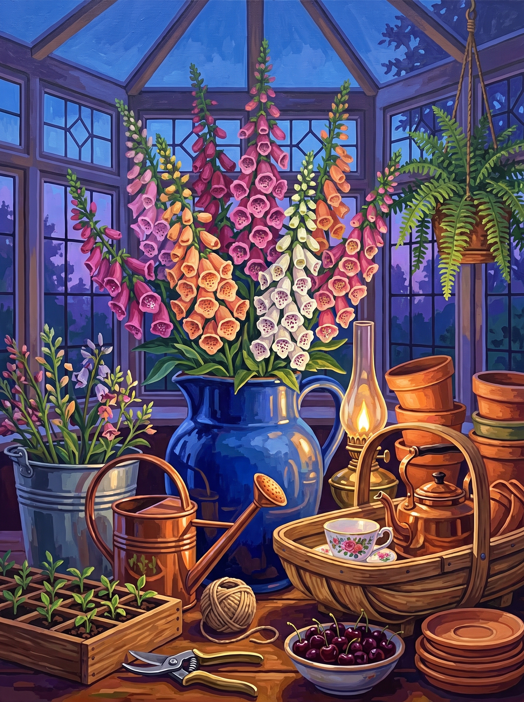 Foxgloves at Blue Hour