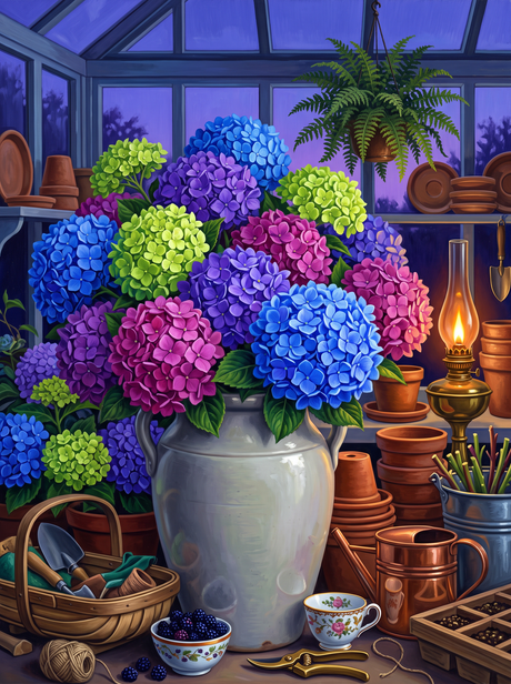 Hydrangeas Before Dark