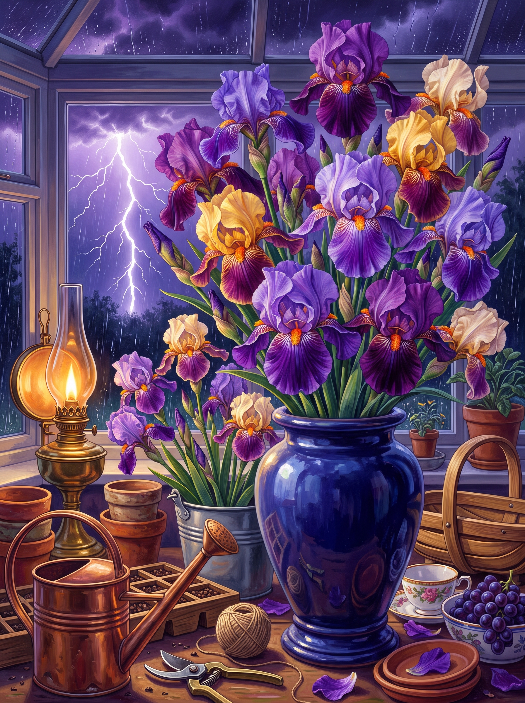 Irises and the Coming Storm