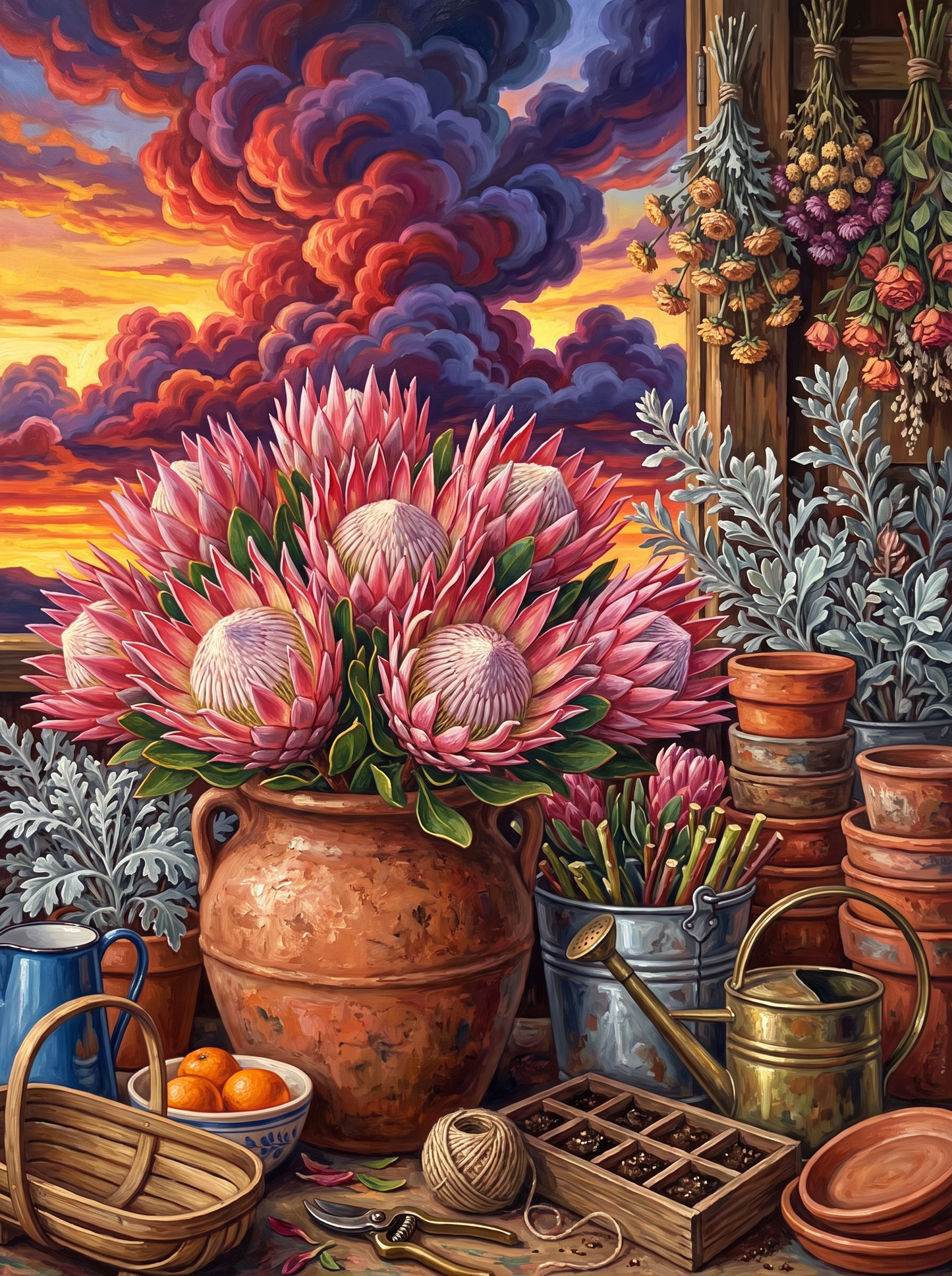 Protea and the Burning Sky