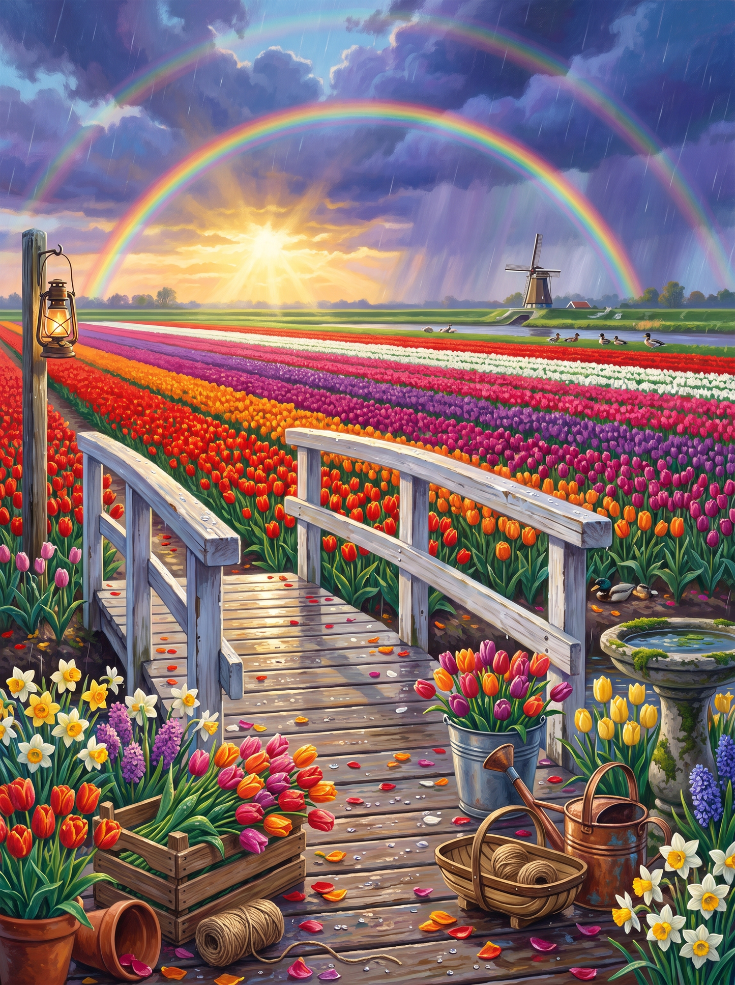 Tulips Under the Rainbow
