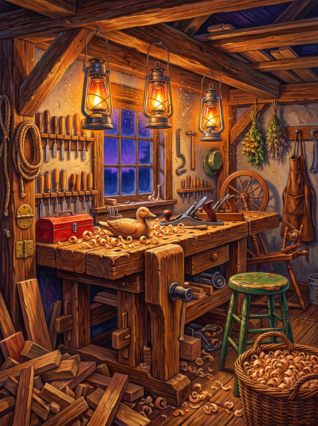 The Workshop by Lantern Light