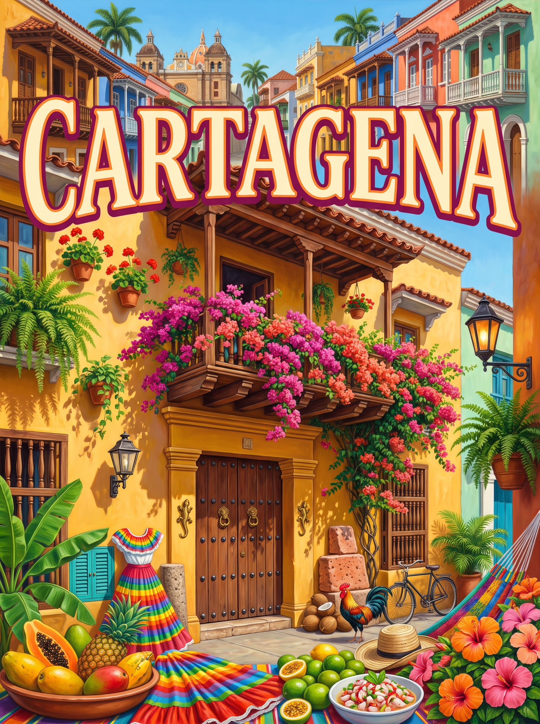Cartagena Flowered Balcony