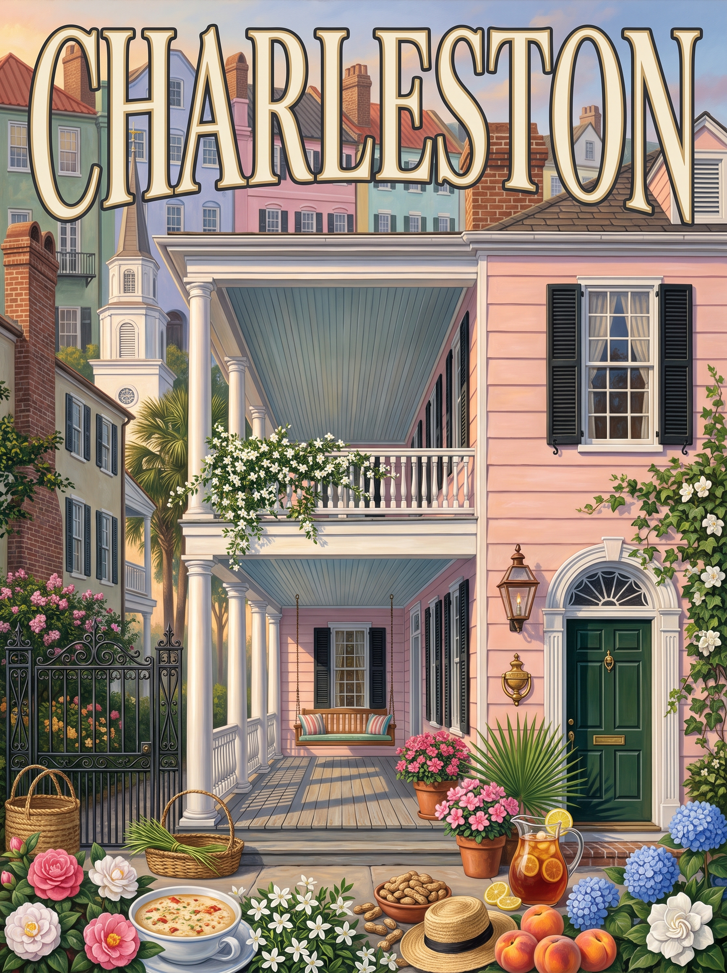 Charleston Pink Porch House