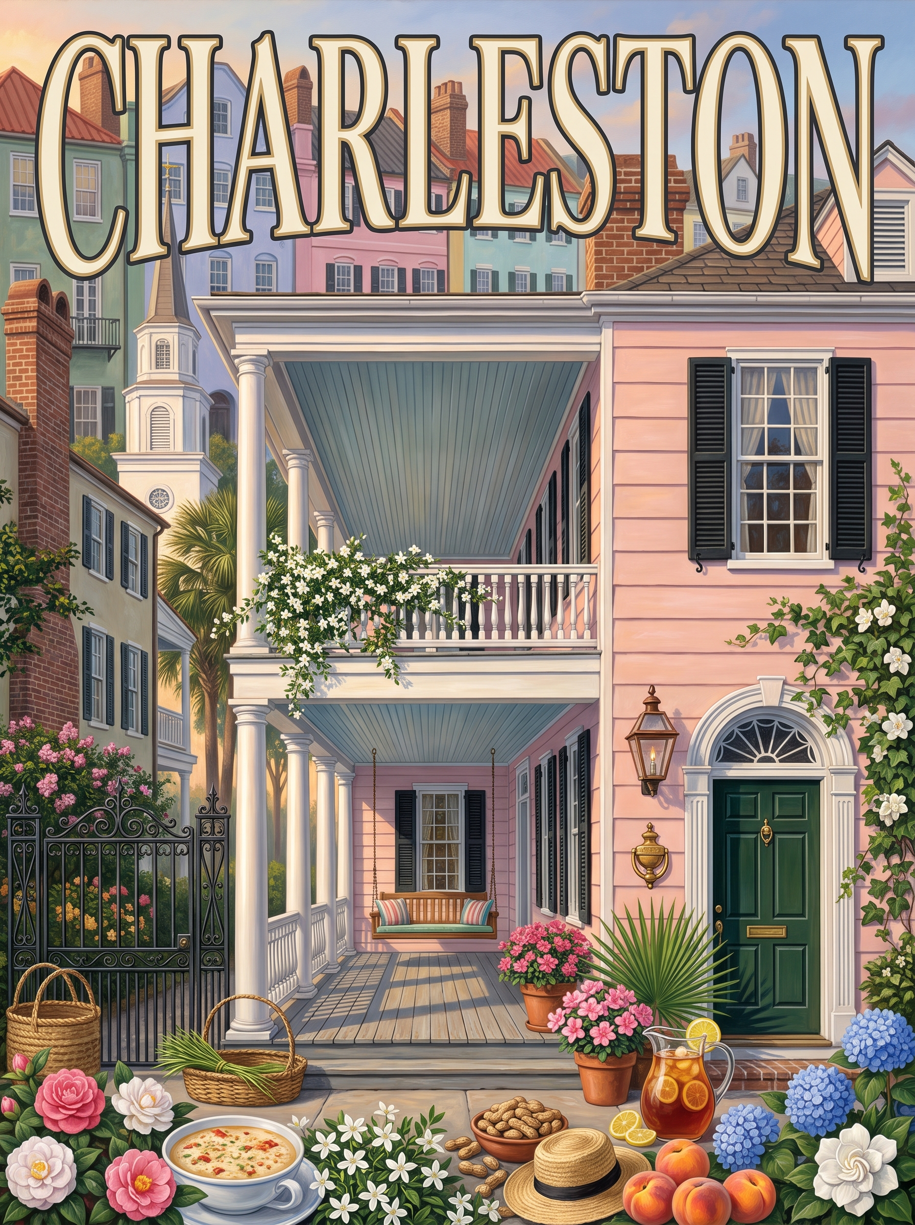 Charleston Pink Porch House