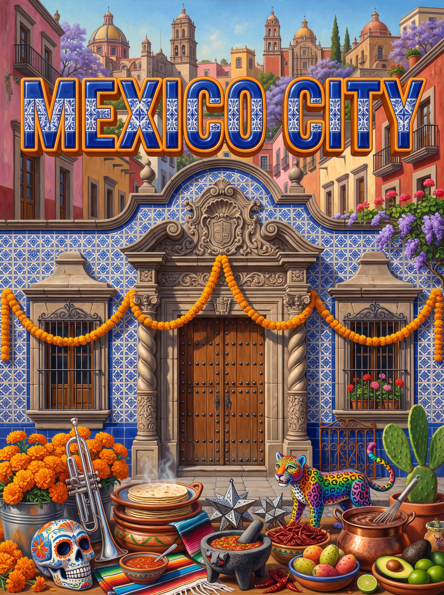 Mexico City Tiled Doorway
