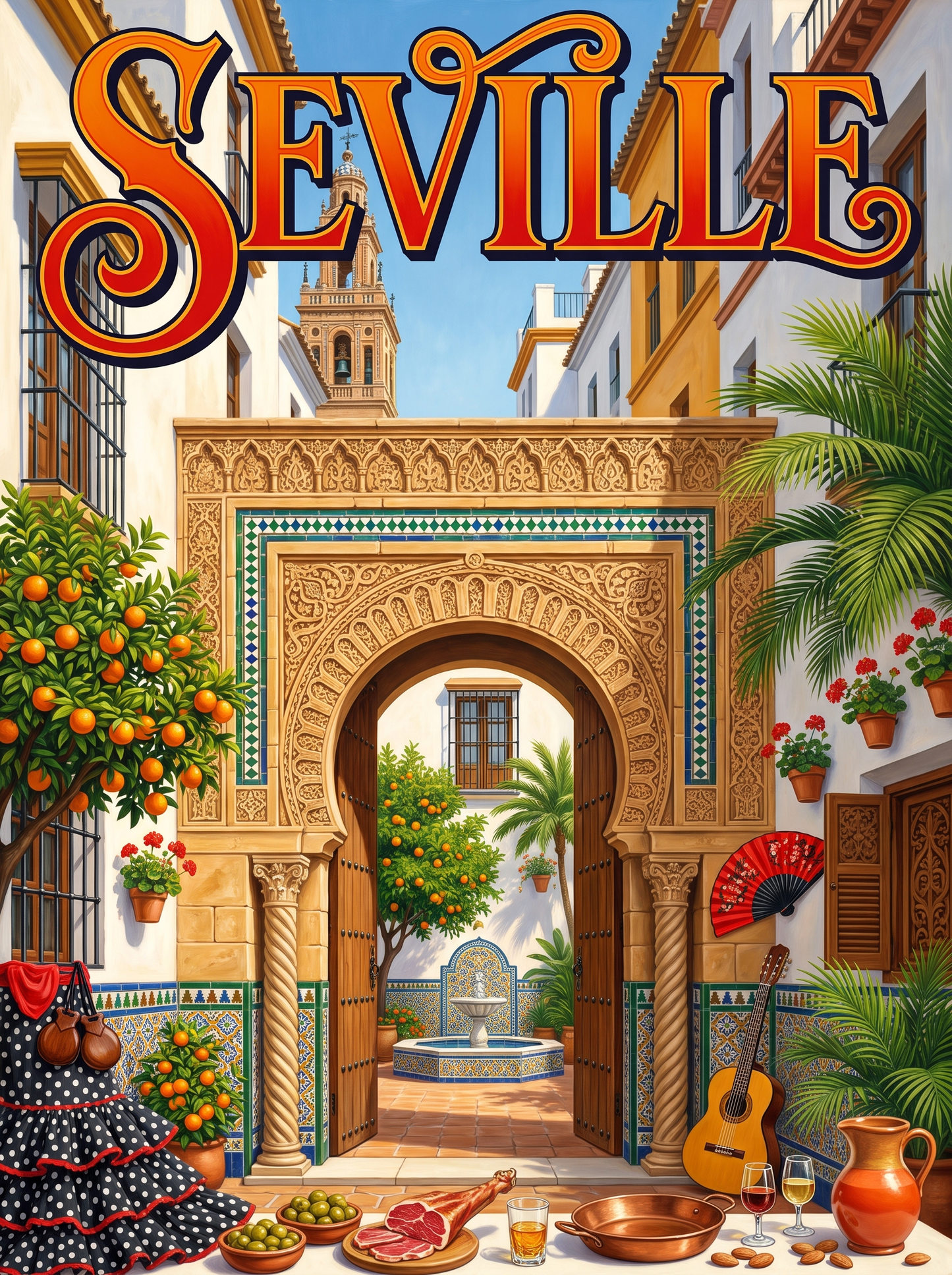 Seville Moorish Courtyard
