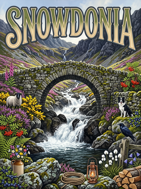 Snowdonia Stone Bridge Falls
