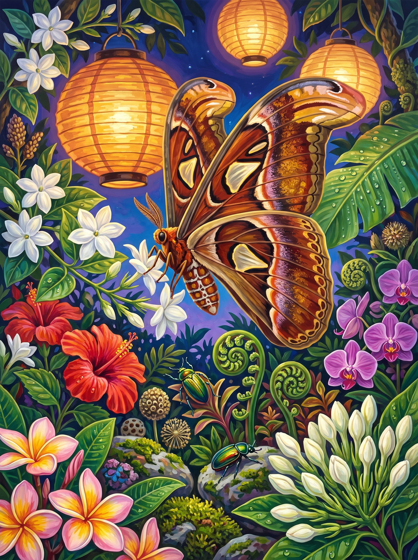 Atlas Moth and Paper Lanterns