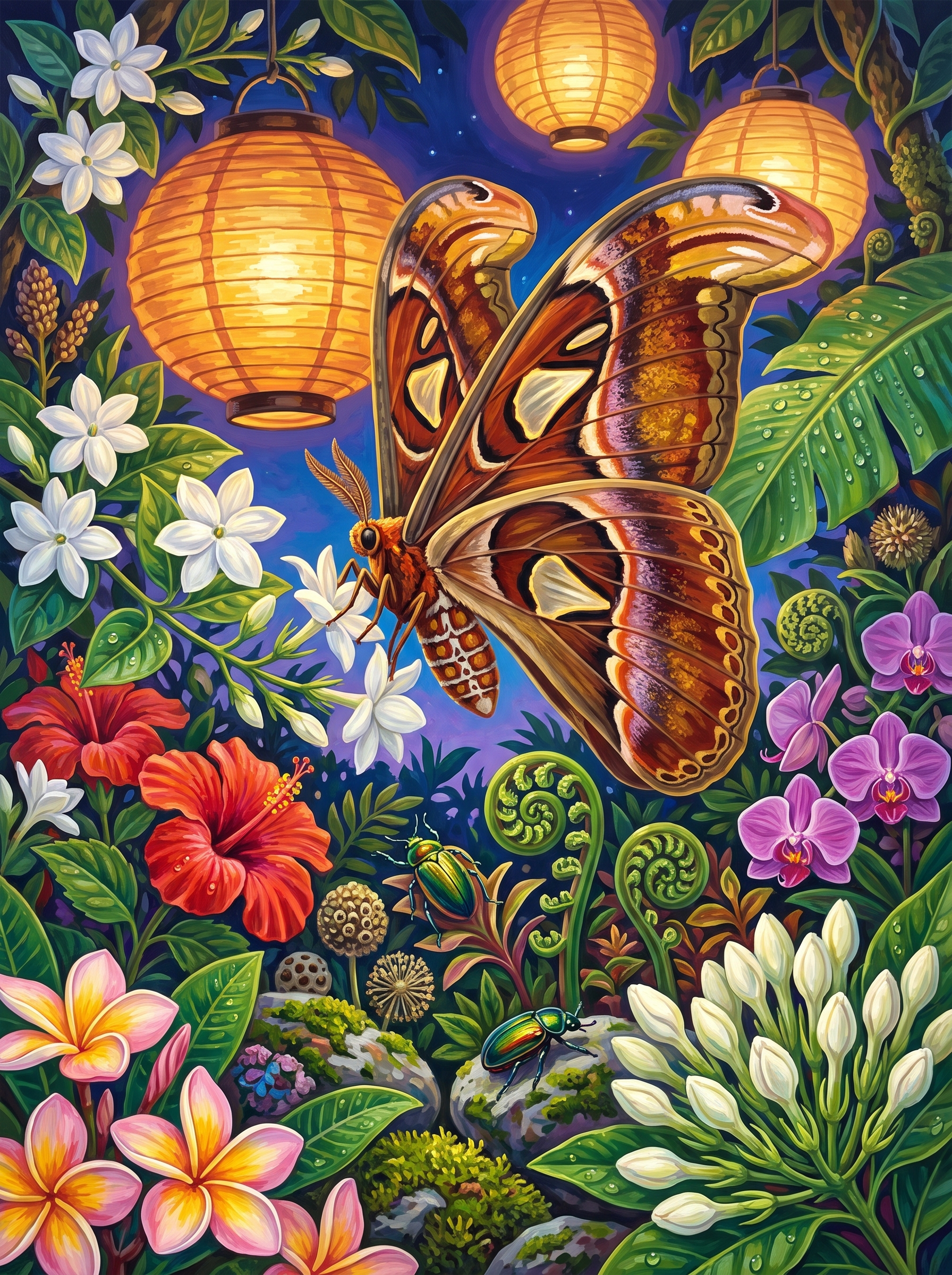 Atlas Moth and Paper Lanterns