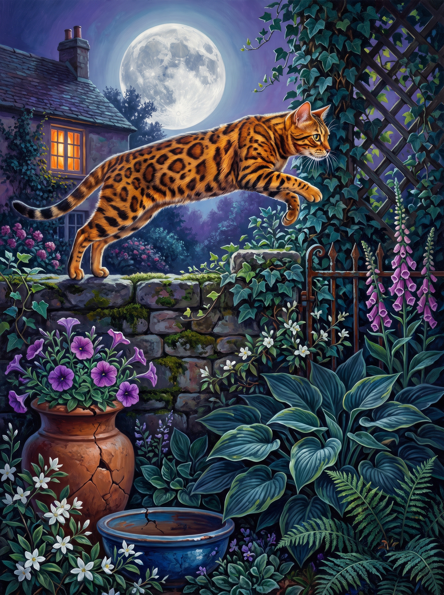 Bengal Cat on the Wall