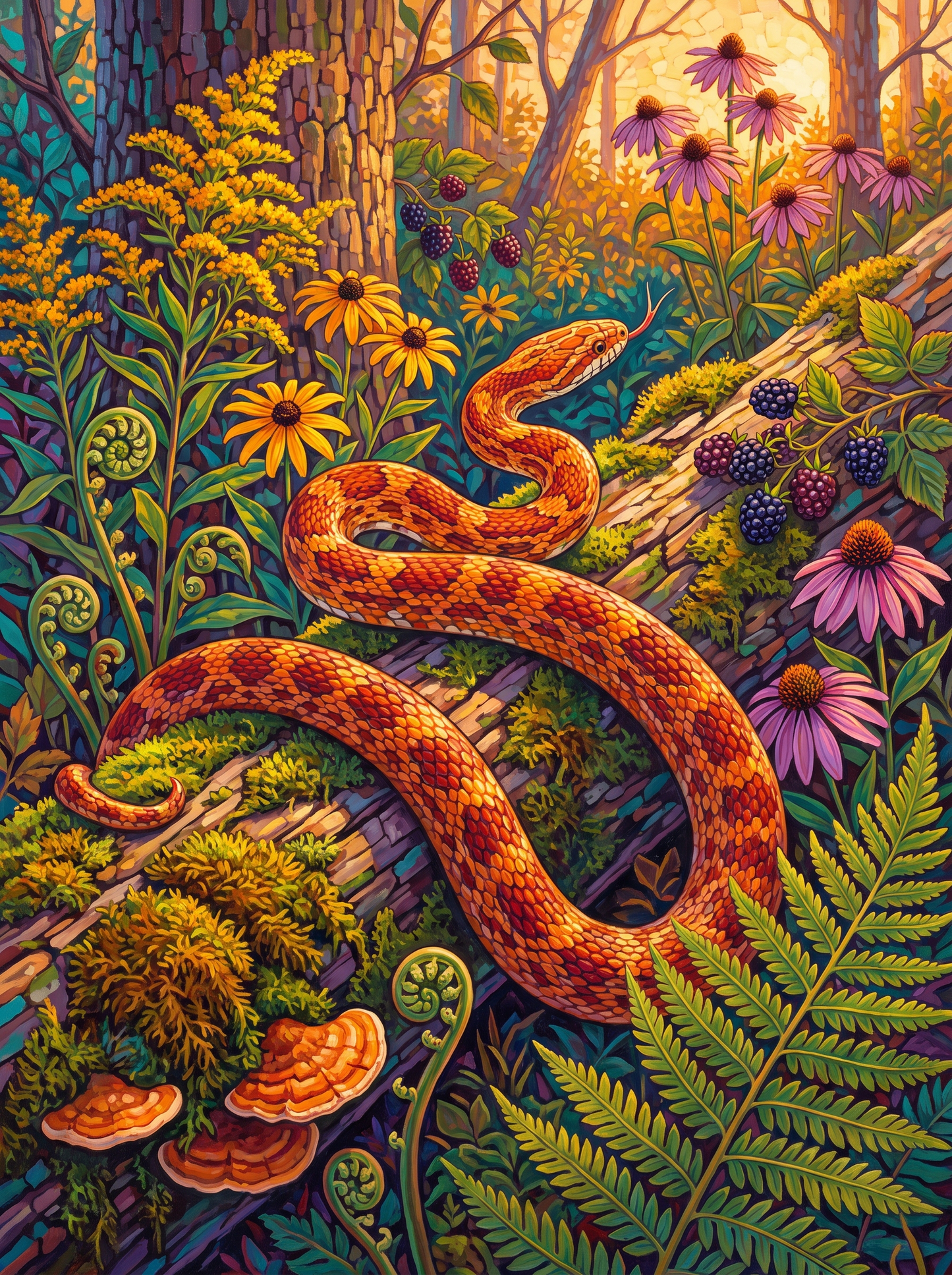 Corn Snake in the Goldenrod