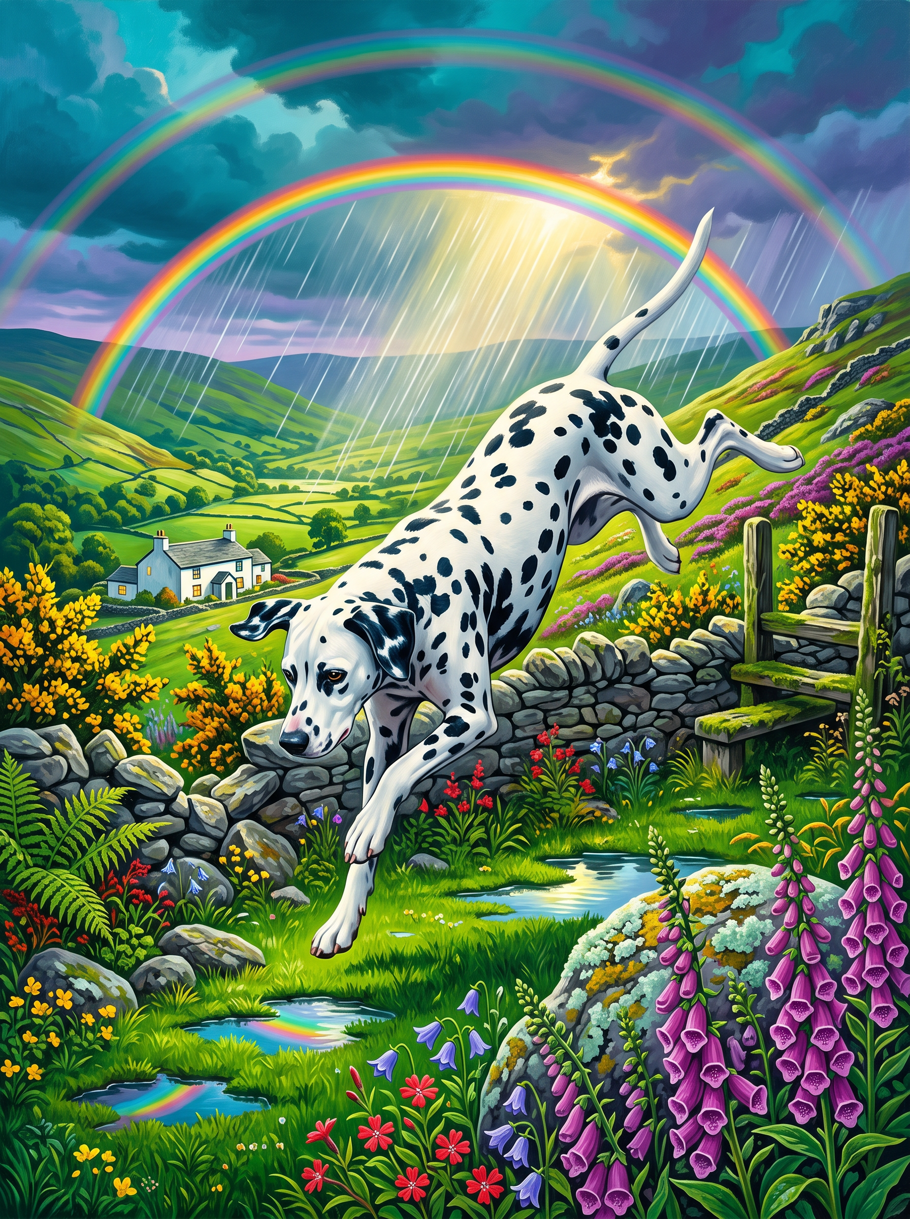 Dalmatian Under the Rainbow