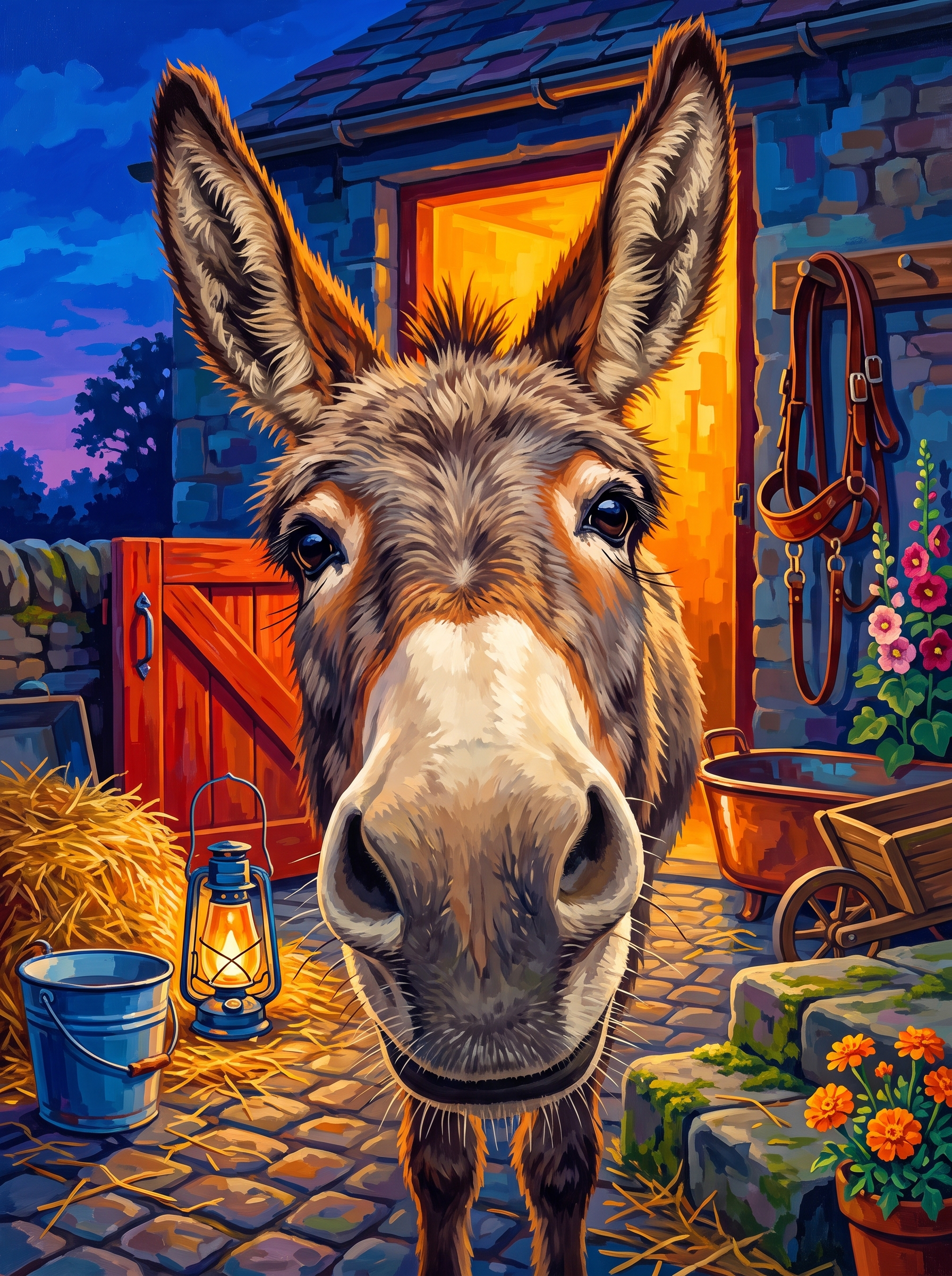 The Donkey at the Stable Door