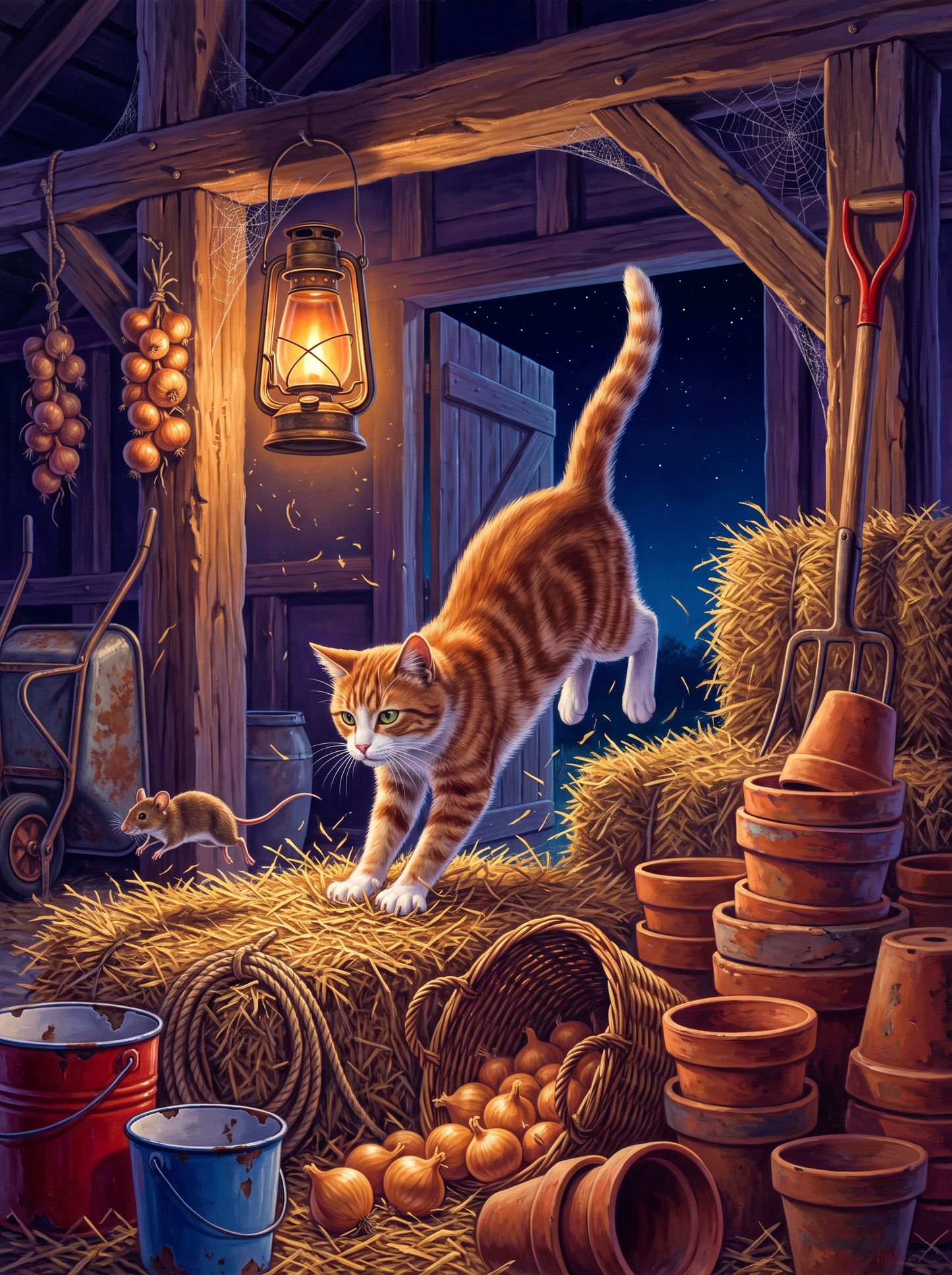 The Barn Cat Is Working
