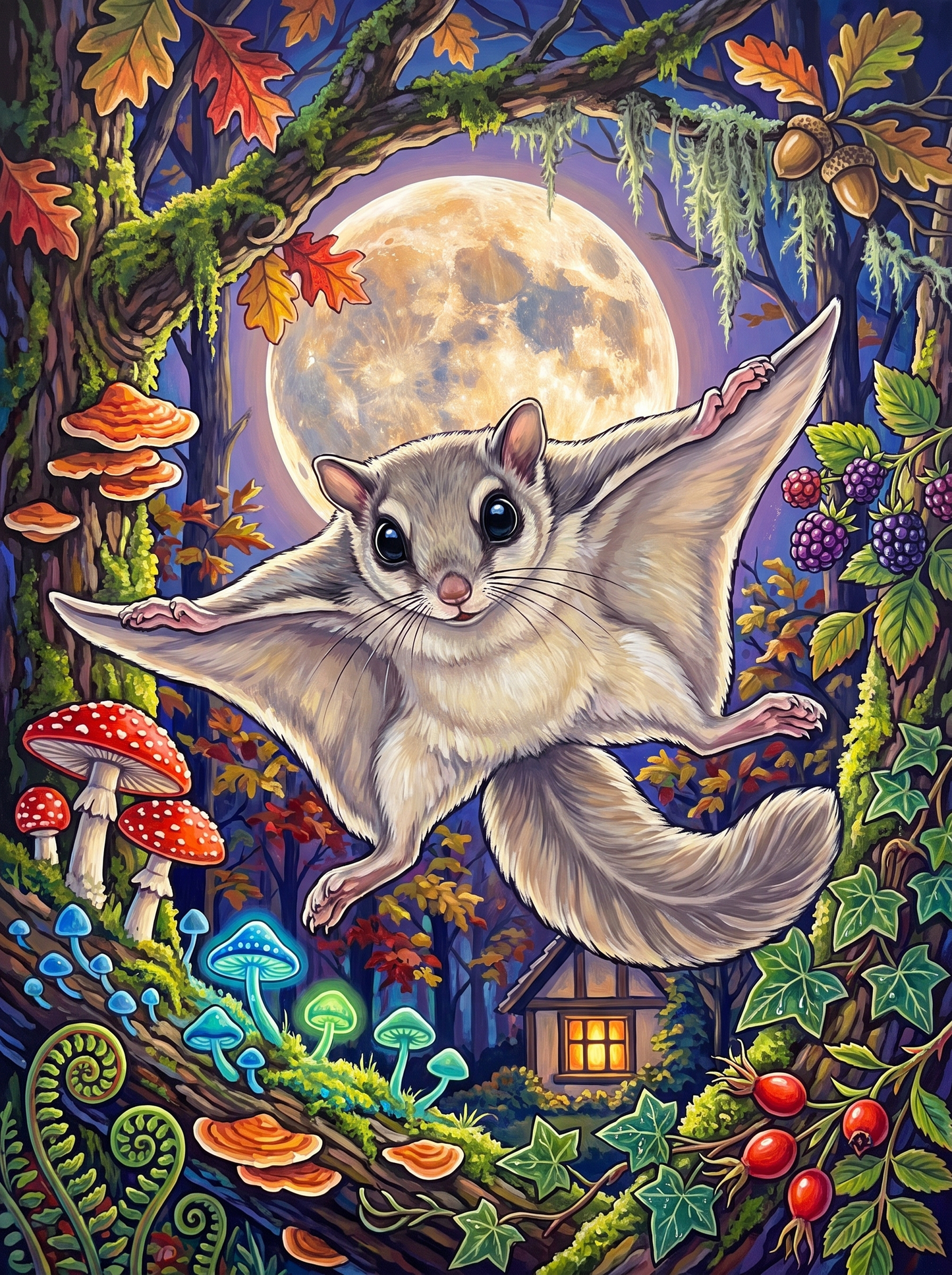 Flying Squirrel Crosses the Moon