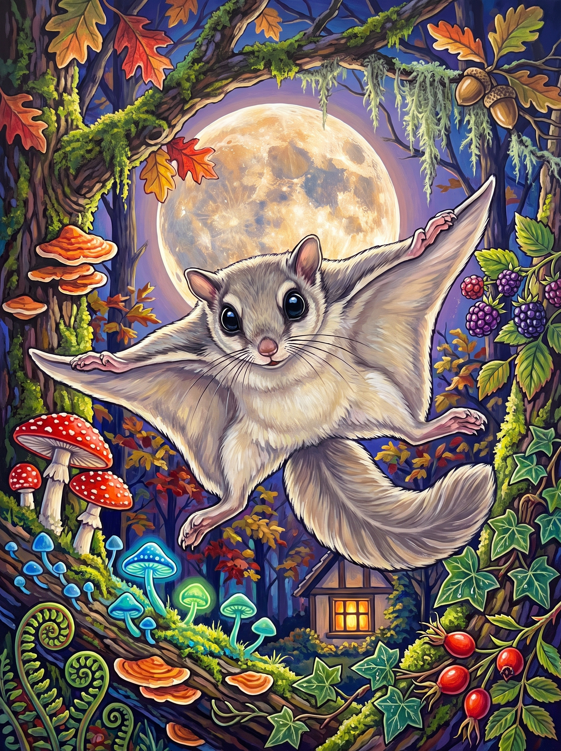 Flying Squirrel Crosses the Moon