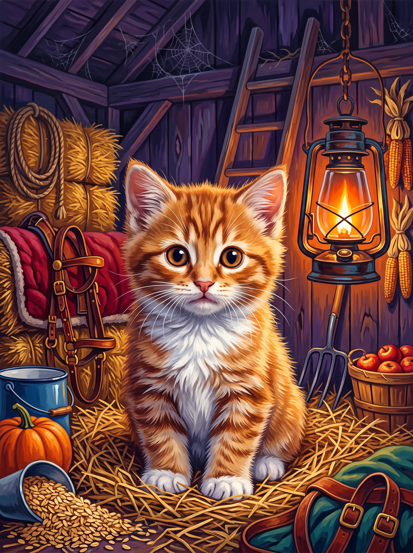 Ginger Kitten in the Tack Room