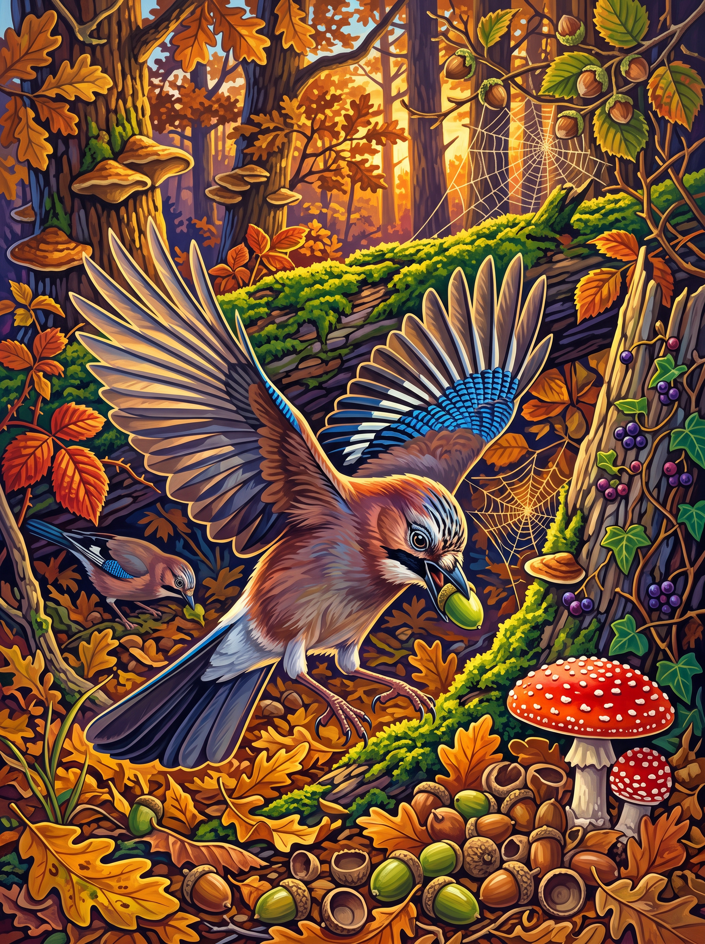 The Jay Has an Acorn
