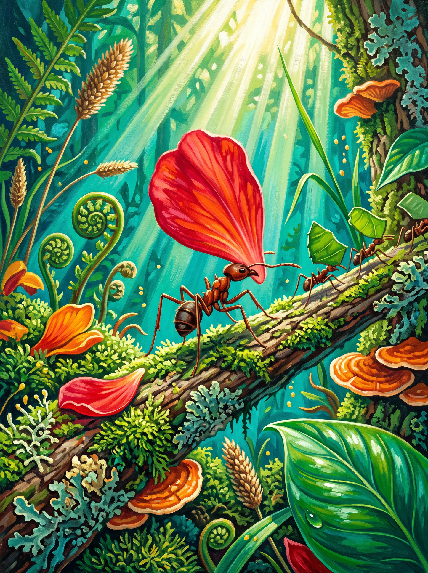 The Ant Carries a Petal