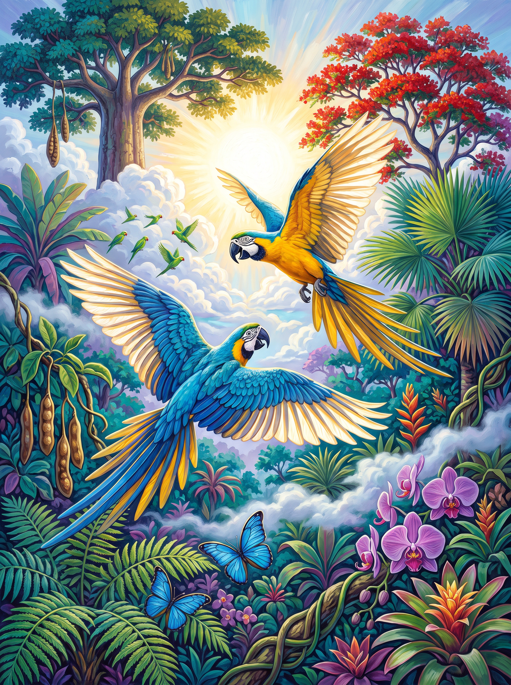 Two Macaws, One Sky