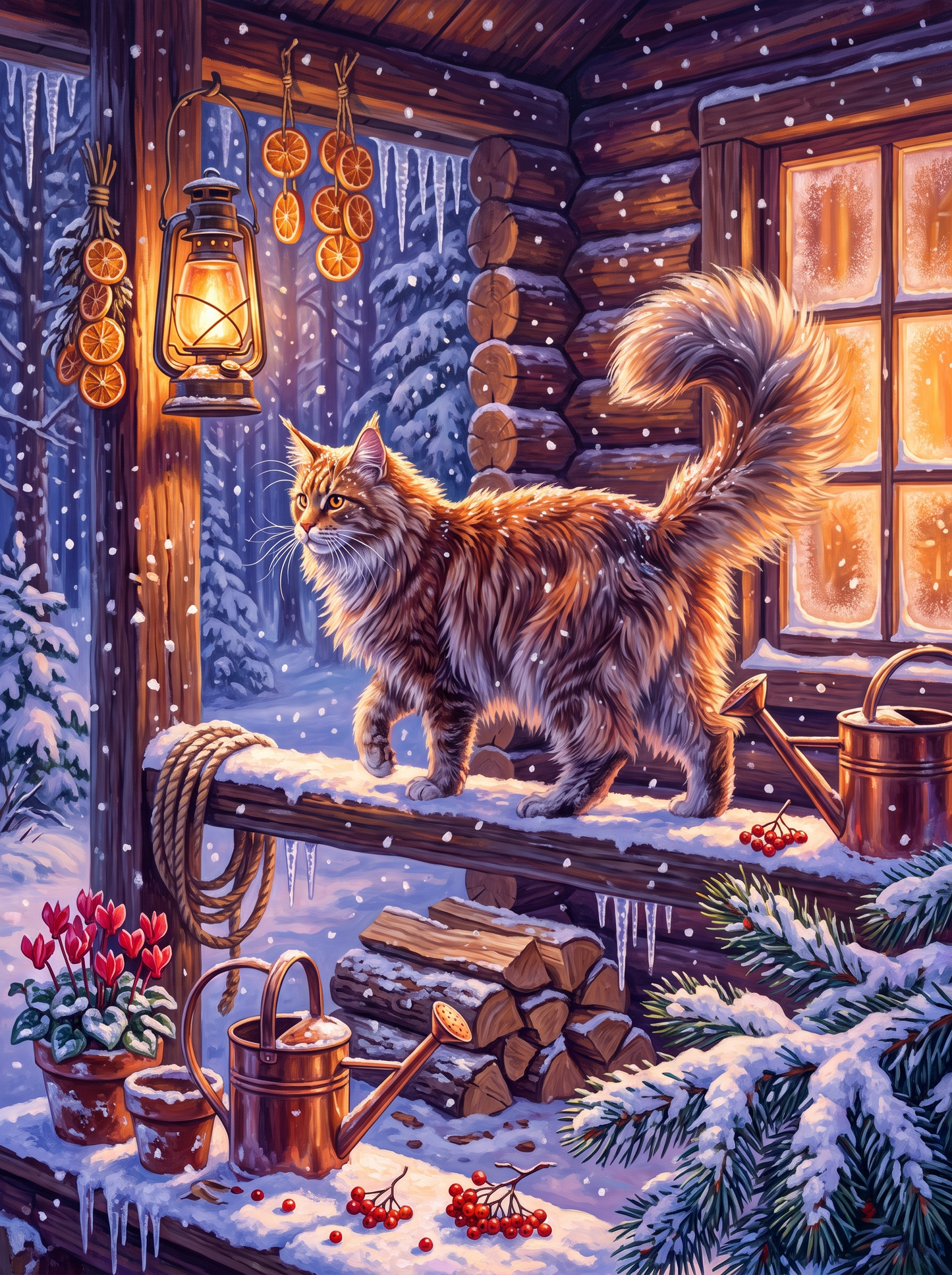 Maine Coon on the Porch
