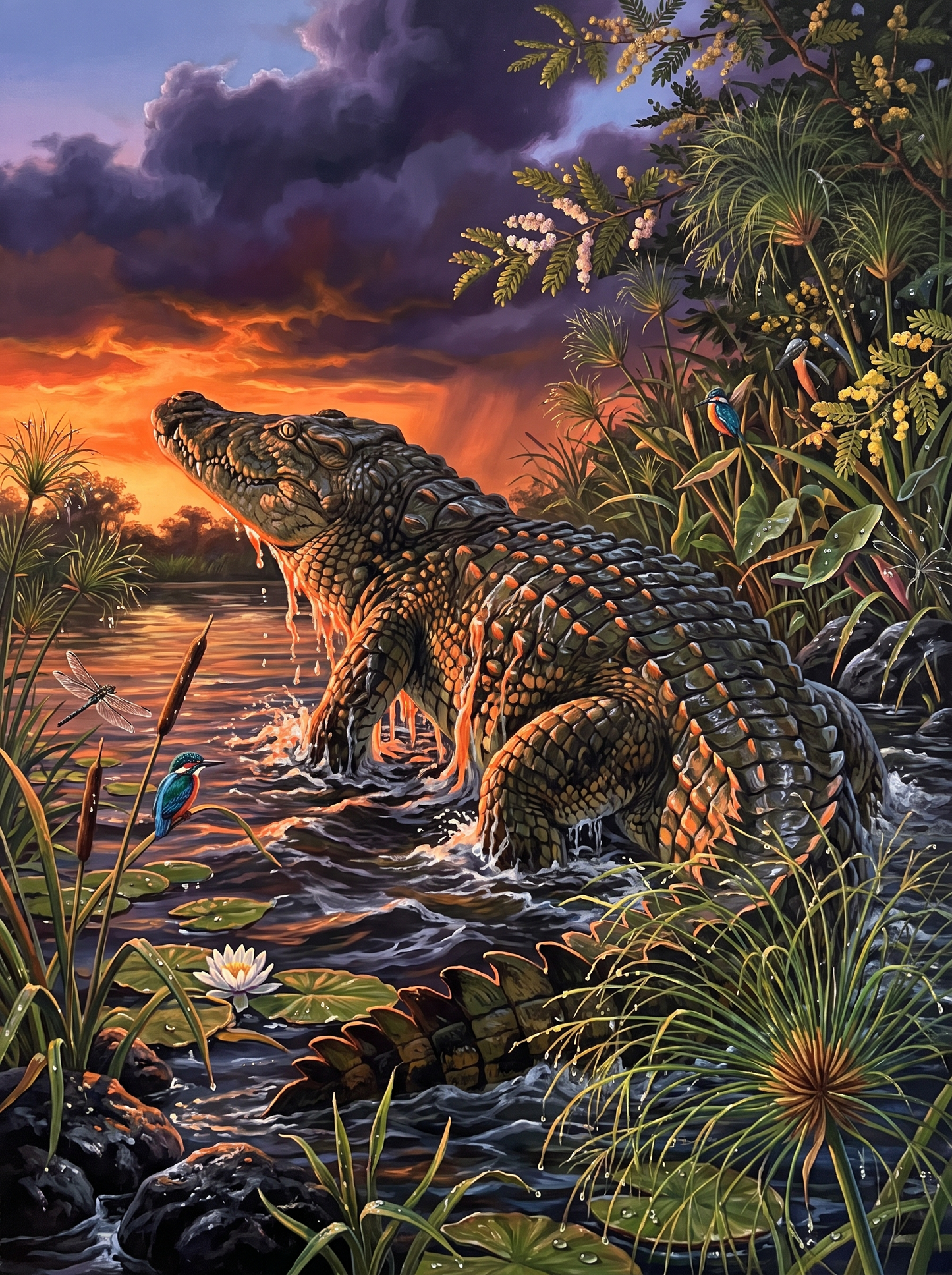 Nile Crocodile Comes Ashore