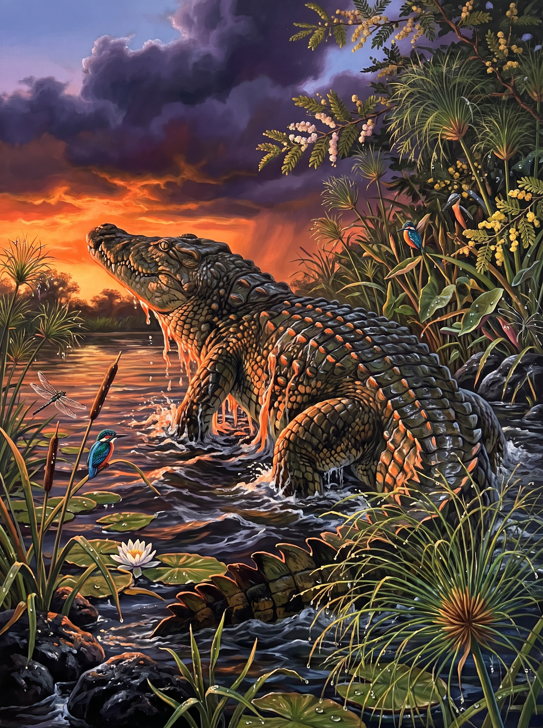 Nile Crocodile Comes Ashore
