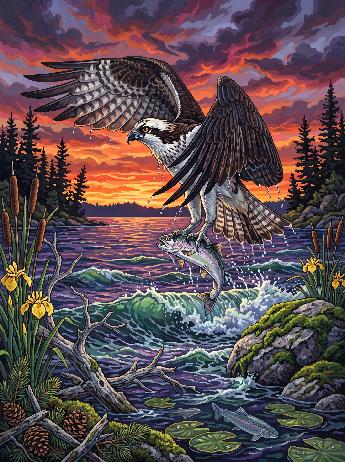 The Osprey Lifts His Catch