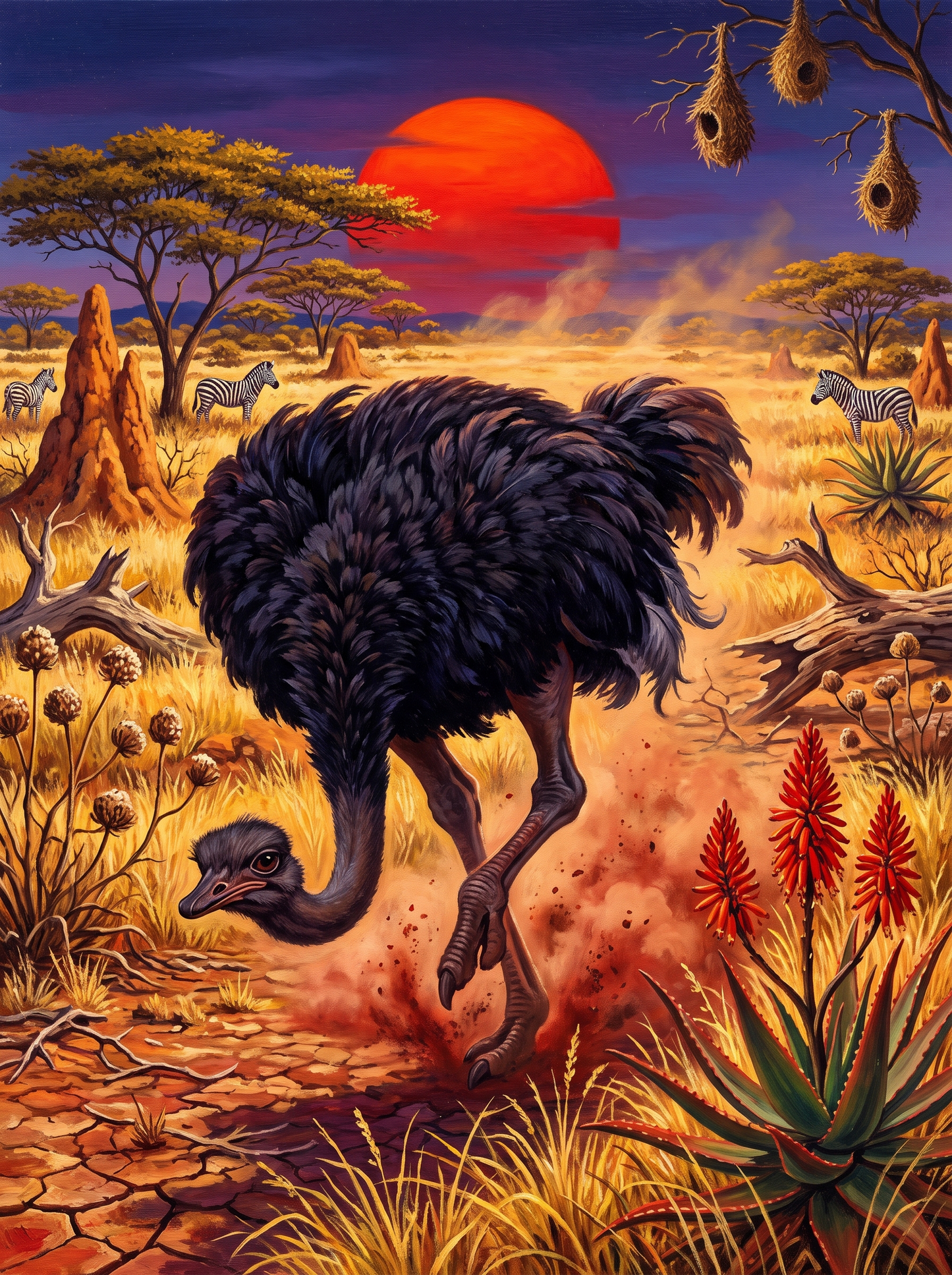 Ostrich and Chick, Full Tilt