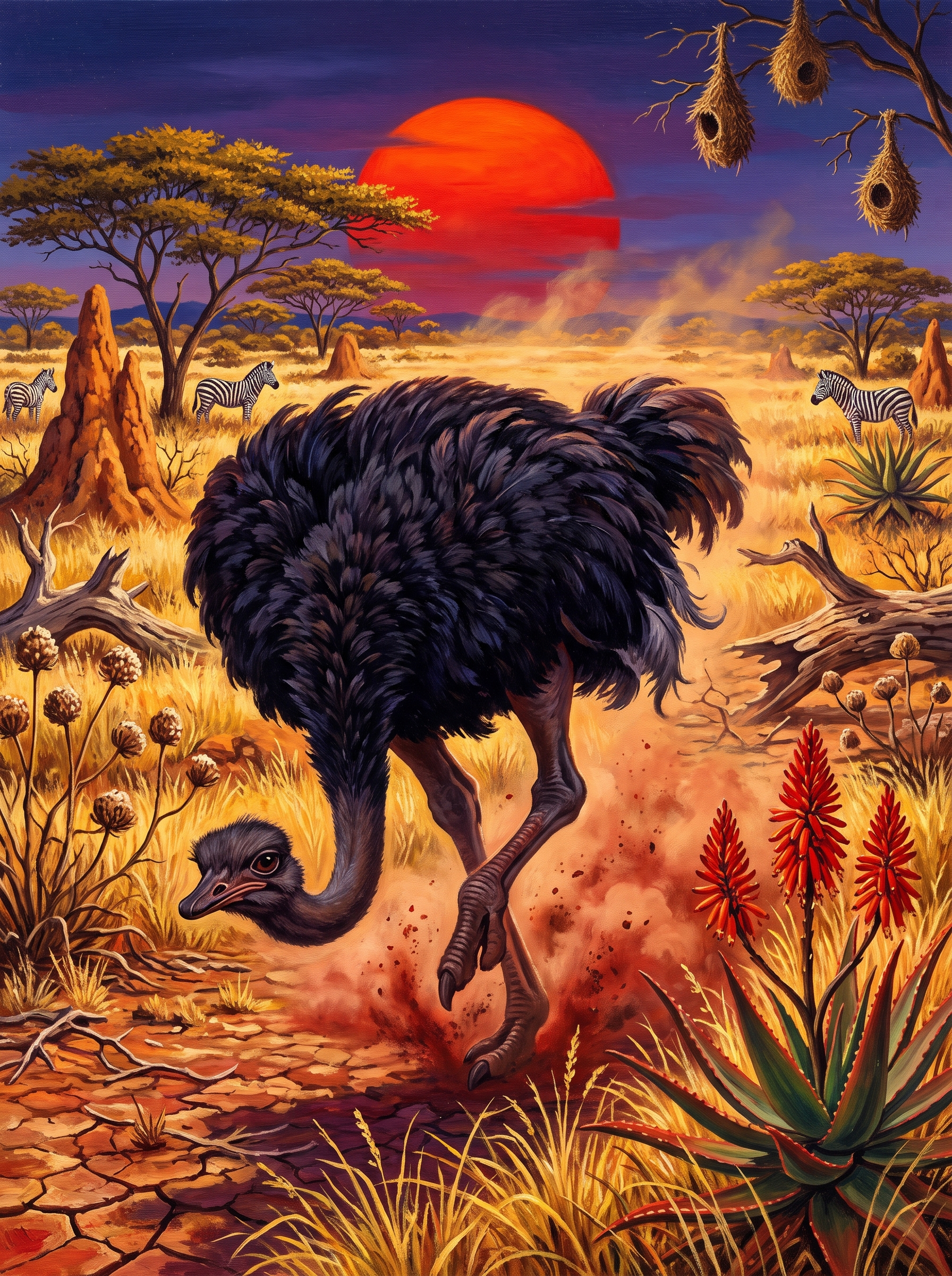 Ostrich and Chick, Full Tilt