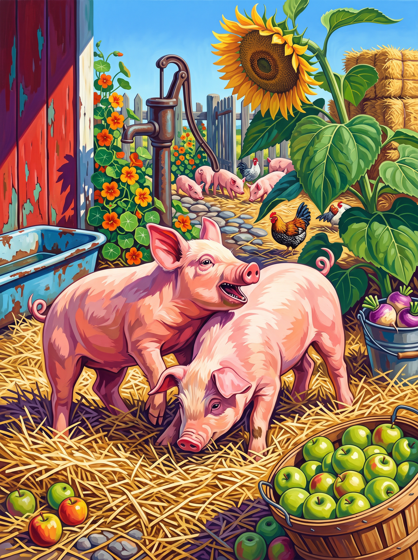 Piglets and Windfall Apples
