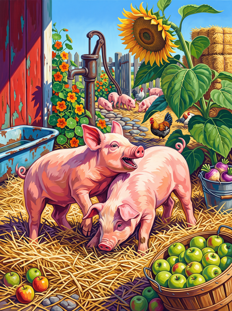 Piglets and Windfall Apples