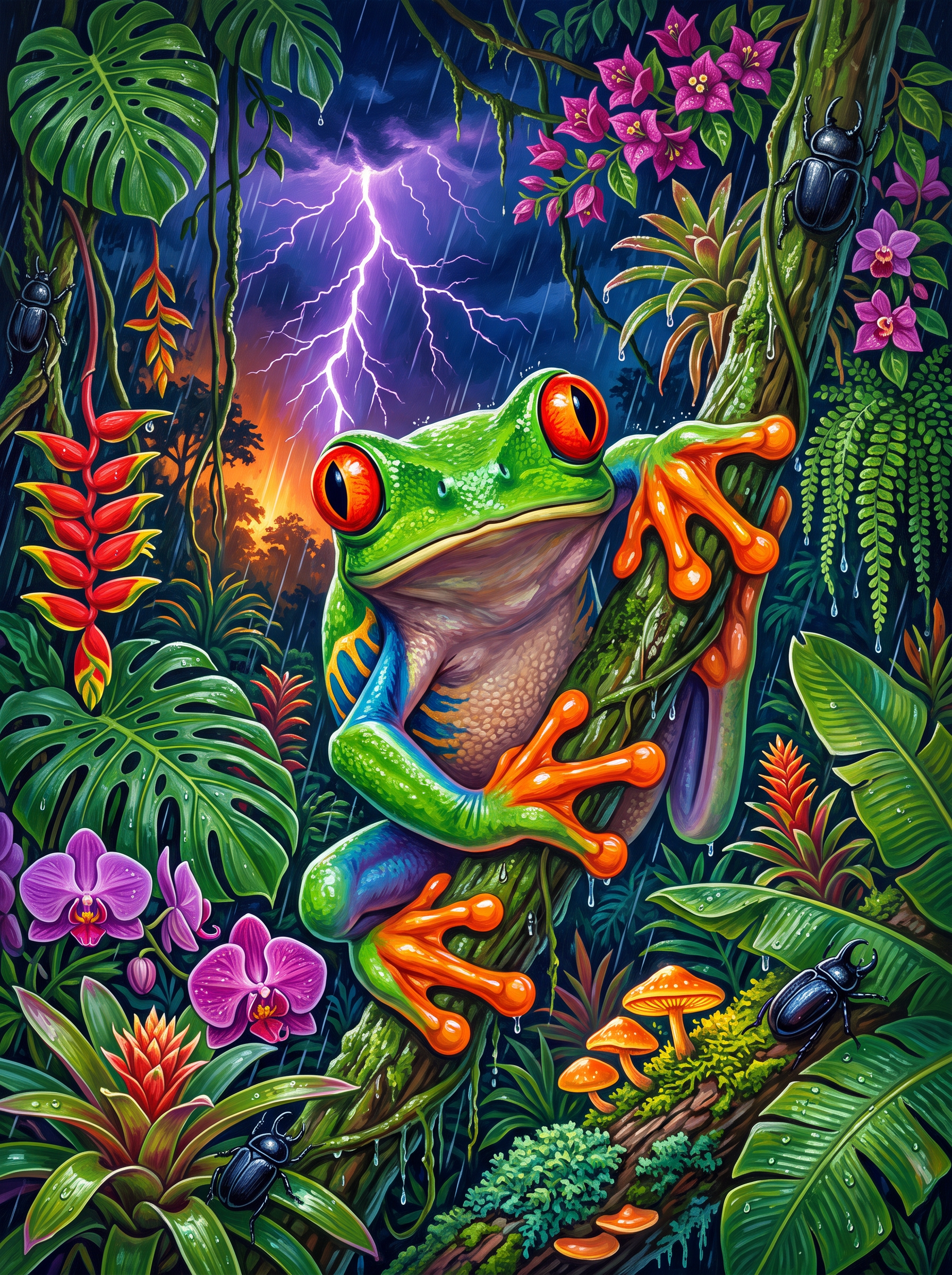 Red-Eyed Tree Frog, Wide Awake